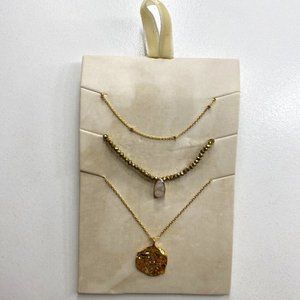 ANTHROPOLOGIE 14K Gold Plated Necklace Set